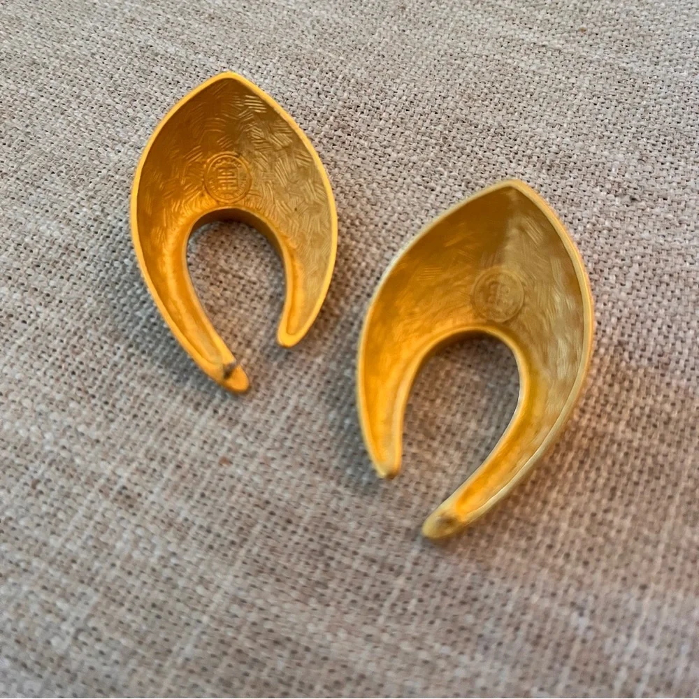 Givenchy Paris Vintage Gold Satin Earrings